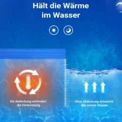 Wiltec Pool Solarfolie 5 x 8 m, blau, Poolheizung aus 400 µ starkem PE Film, Poolabdeckung Poolplane Solarplane rechteckig