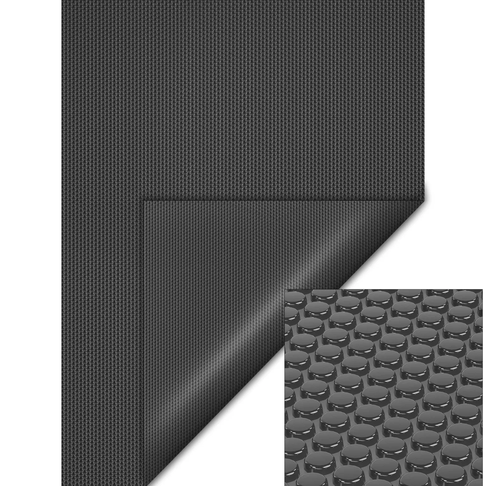 Wiltec Pool Solarfolie 4 x 6 m, schwarz, Poolheizung aus 400 µ starkem PE Film, Poolabdeckung Poolplane Solarplane rechteckig
