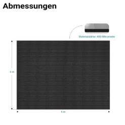 Wiltec Pool Solarfolie 4 x 6 m, schwarz, Poolheizung aus 400 µ starkem PE Film, Poolabdeckung Poolplane Solarplane rechteckig
