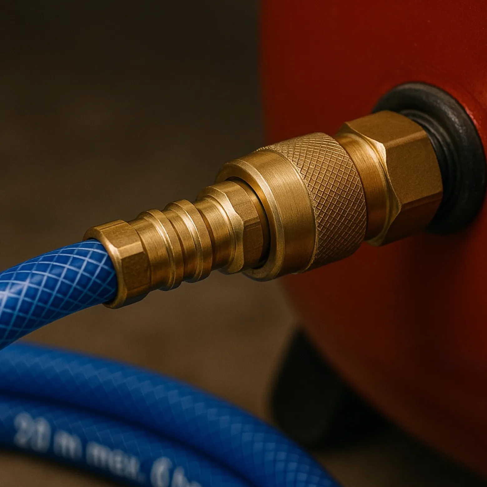 Wiltec PVC Druckluftschlauch 5 m bis max. 60 bar, Kompressorschlauch mit Schnellkupplung, Gewebeschlauch für alle gängigen Kompressoren, Luftschlauch
