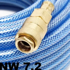 Wiltec PVC Druckluftschlauch 5 m bis max. 60 bar, Kompressorschlauch mit Schnellkupplung, Gewebeschlauch für alle gängigen Kompressoren, Luftschlauch