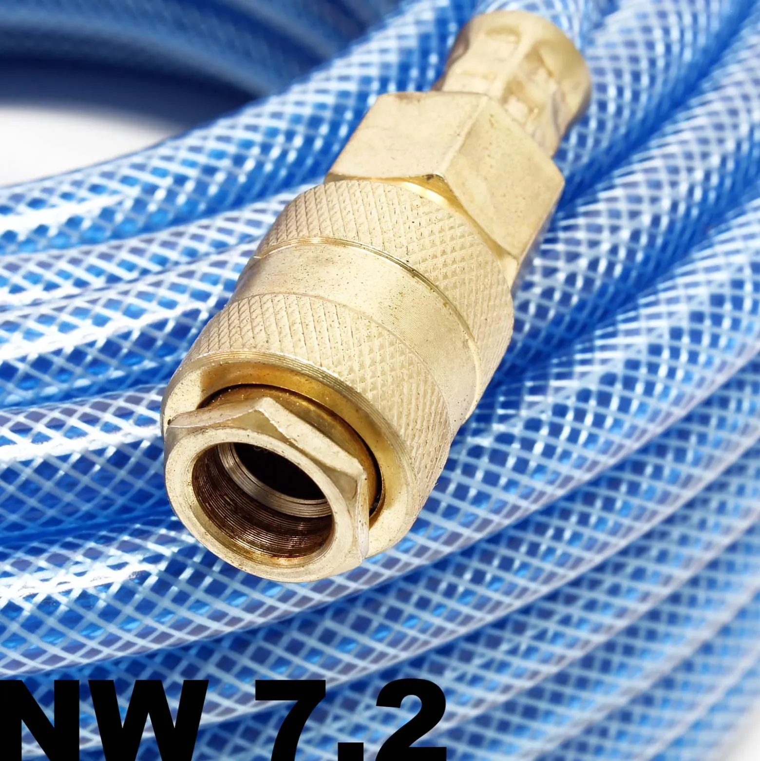 Wiltec PVC Druckluftschlauch 5 m bis max. 60 bar, Kompressorschlauch mit Schnellkupplung, Gewebeschlauch für alle gängigen Kompressoren, Luftschlauch