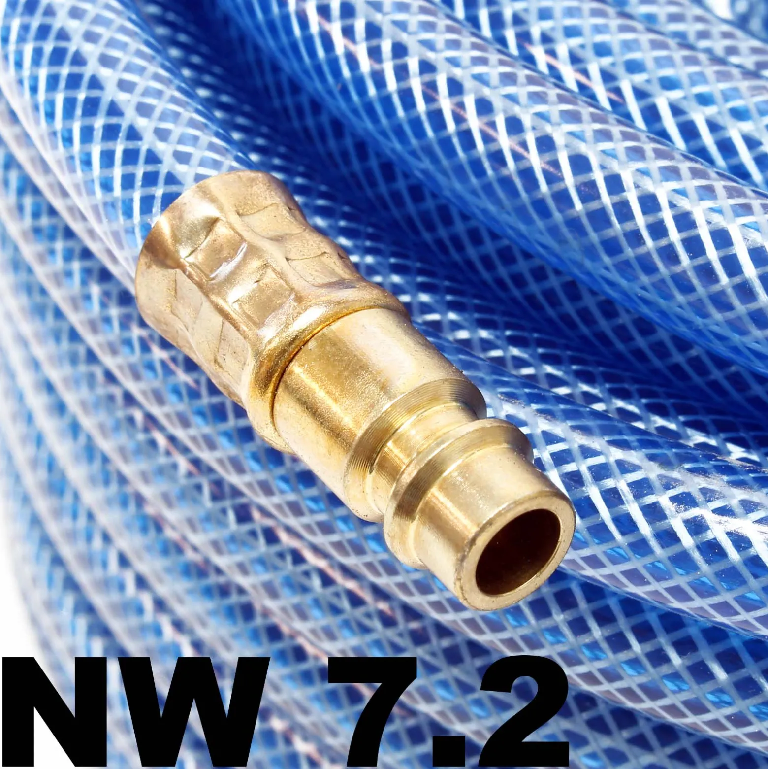 Wiltec PVC Druckluftschlauch 20 m bis max. 60 bar, Kompressorschlauch mit Schnellkupplung, Gewebeschlauch für alle gängigen Kompressoren, Luftschlauch