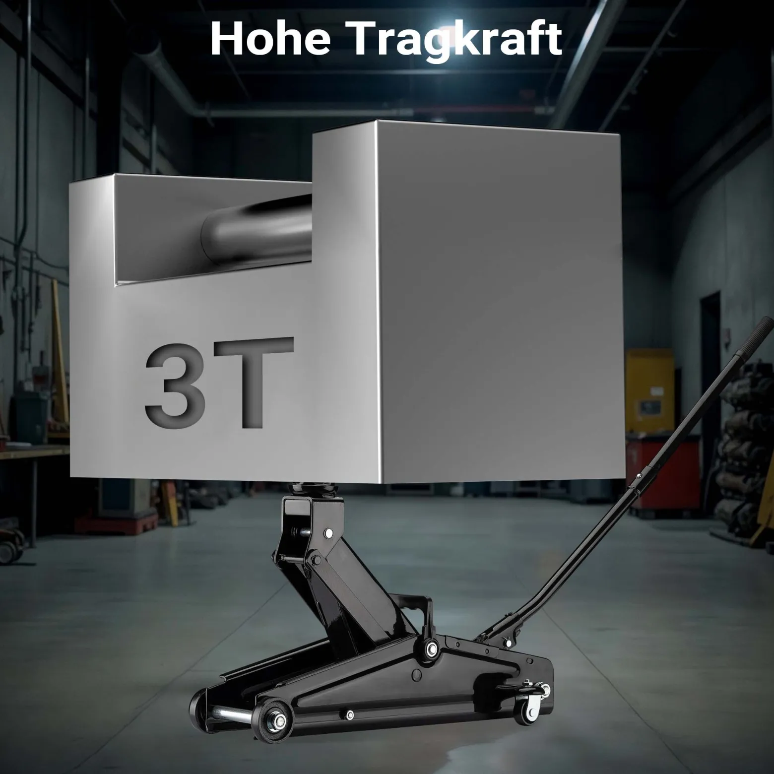 Wiltec Rangierwagenheber hydraulisch 3t, Hydraulik Wagenheber 13,5-40 cm Hubhöhe, Wagen Heber für Autos, SUVs, Wohnwagen, Autoheber kompakt und robust