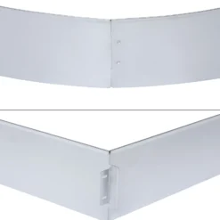 Wiltec Rasenkante aus Stahl 5 m Beetumrandung bestehend aus 5 Elementen je 100 x 14 cm, Beeteinfassung als Stecksystem, verzinkte Mähkante