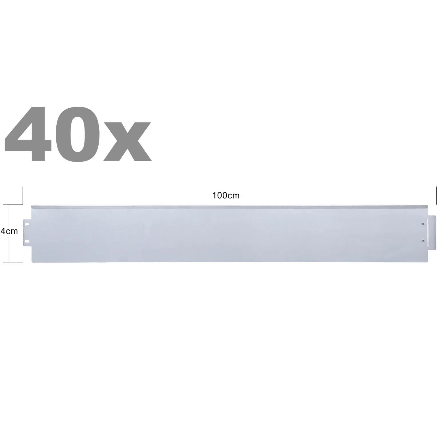 Wiltec Rasenkante aus Stahl 40 m Beetumrandung bestehend aus 40 Elementen je 100 x 14 cm, Beeteinfassung als Stecksystem, verzinkte Mähkante
