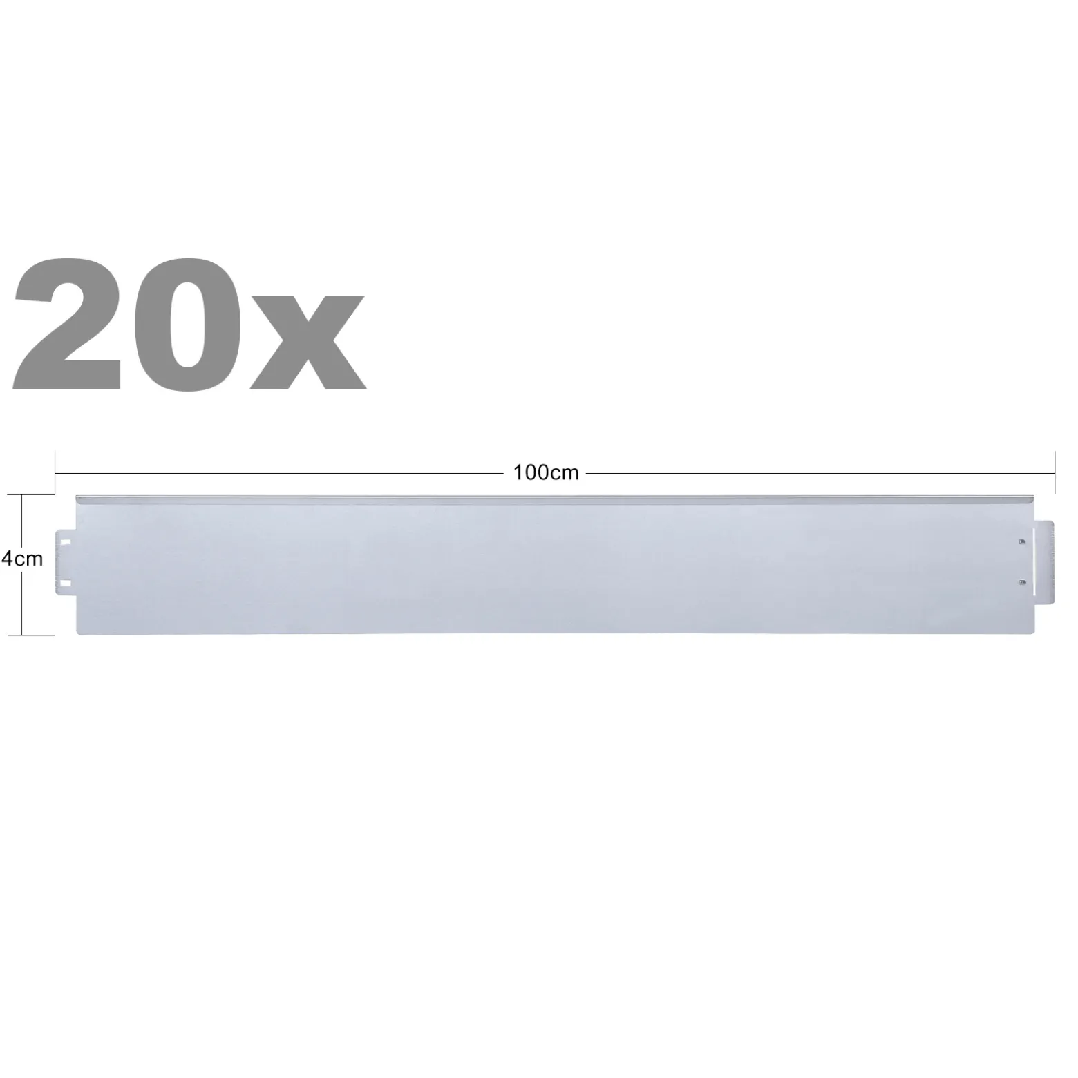 Wiltec Rasenkante aus Stahl 20 m Beetumrandung bestehend aus 20 Elementen je 100 x 14 cm, Beeteinfassung als Stecksystem, verzinkte Mähkante