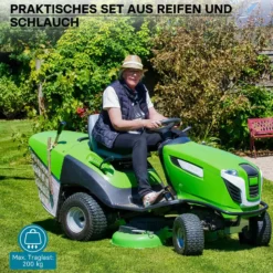 Wiltec Reifen für den Aufsitzmäher 15x6.00-6 4pr mit Schlauch und Winkelventil Komplettrad Rasentraktor