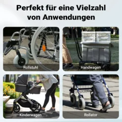 Wiltec Rollstuhlrampe doppelt faltbar 152cm 270kg, mobile Auffahrschiene als Rollirampe, Aluminium Kofferrampe