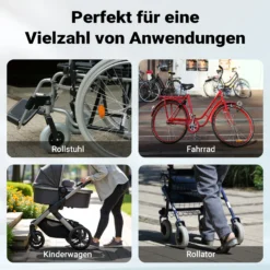 Wiltec Rollstuhlrampe faltbar 122 cm 270 kg, mobile Auffahrschiene als Rollirampe, Aluminium Kofferrampe, Flachrampe klappbar
