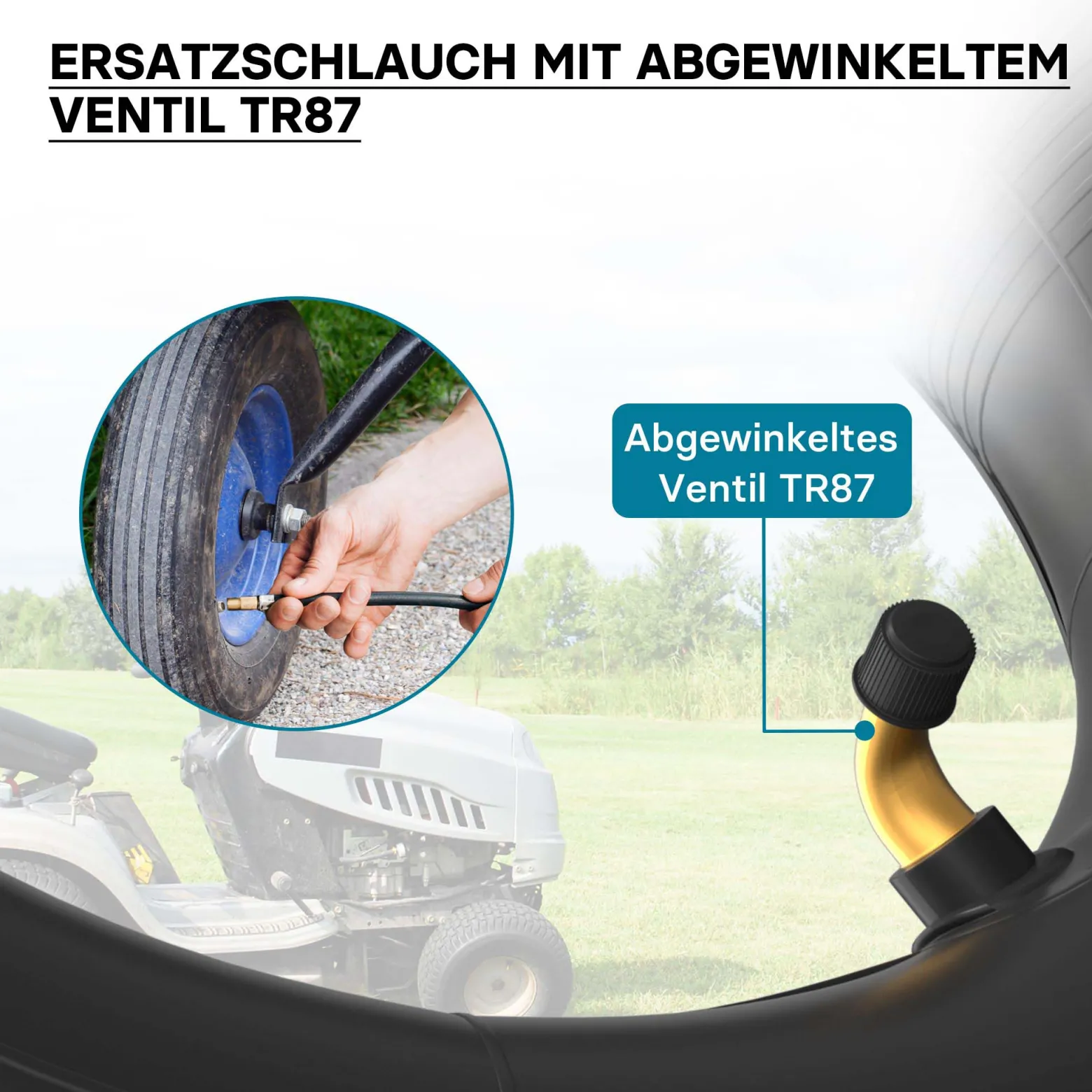 Wiltec Schlauch Luftschlauch für Rasenmäherreifen TR87 13x5.00-6 Rasentraktor Aufsitzmäher