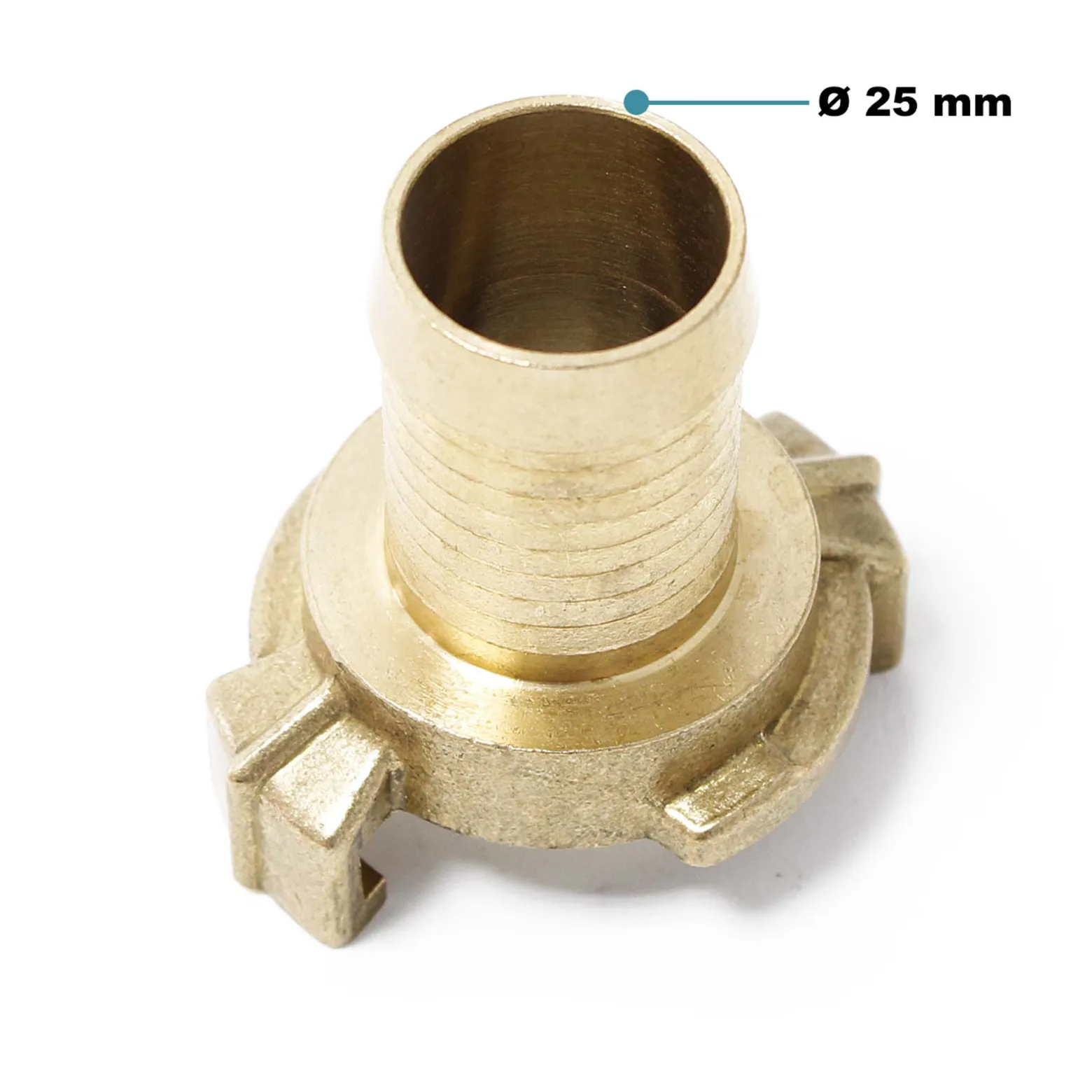 Wiltec Schlauchtülle aus Messing DN25 (1") Schnellkupplung für Wasserschlauch Schlauchverbinder Gartenschlauch
