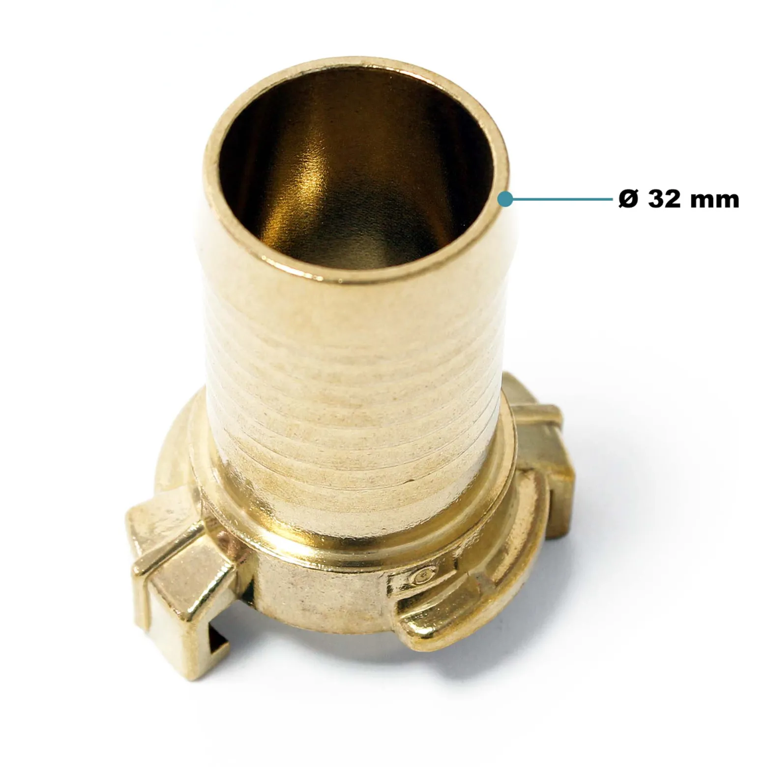 Wiltec Schlauchtülle aus Messing DN32 (1 1/4") Schnellkupplung für Wasserschlauch Schlauchverbinder Gartenschlauch