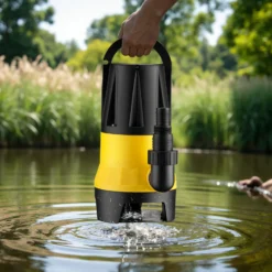 Wiltec Schmutzwasserpumpe mit Sensor 900 W, Tauchpumpe Schmutzwasser mit 2 Modi, Wasserpumpe 15000 l/h, Brunnenpumpe 8,5 m Förderhöhe & 7 m Tiefe
