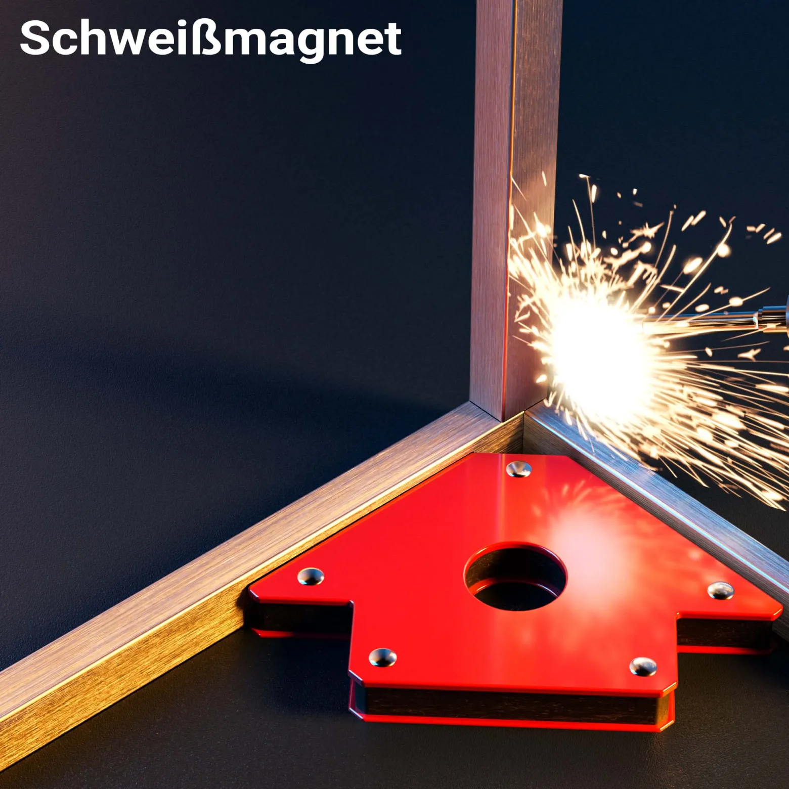 Wiltec Schweißmagnet mit 20 kg Haftkraft, 150 x 102 x 16 mm Schweißwinkel mit 45°, 90° und 135°, Schweißzubehör Magnetwinkel hält Werkstücke zusammen