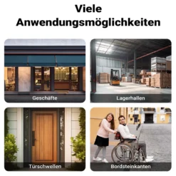 Wiltec Schwellenrampe bis 50 t, Rampe aus robustem Gummi 1100 x 406 x 50 mm, gelbe Reflexionsbänder und Schraubrillen, Auffahrrampe für Pkw, Motorrad, Rollstuhl oder Lkw