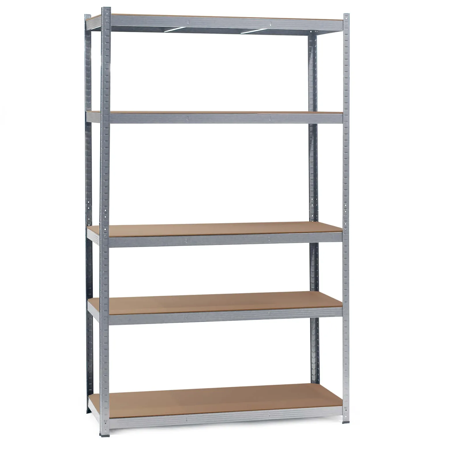 Wiltec Schwerlastregal 100x50x200cm, 200kg/Ablage, Steckregal verzinkt aus Stahl, Lastenregal mit 5 Ablagen, Werkstattregal