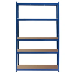 Wiltec Schwerlastregal 100x60x204cm, 200kg/Ebene, Steckregal blau, Lastenregal mit 5 Ablagen, Werkstattregal