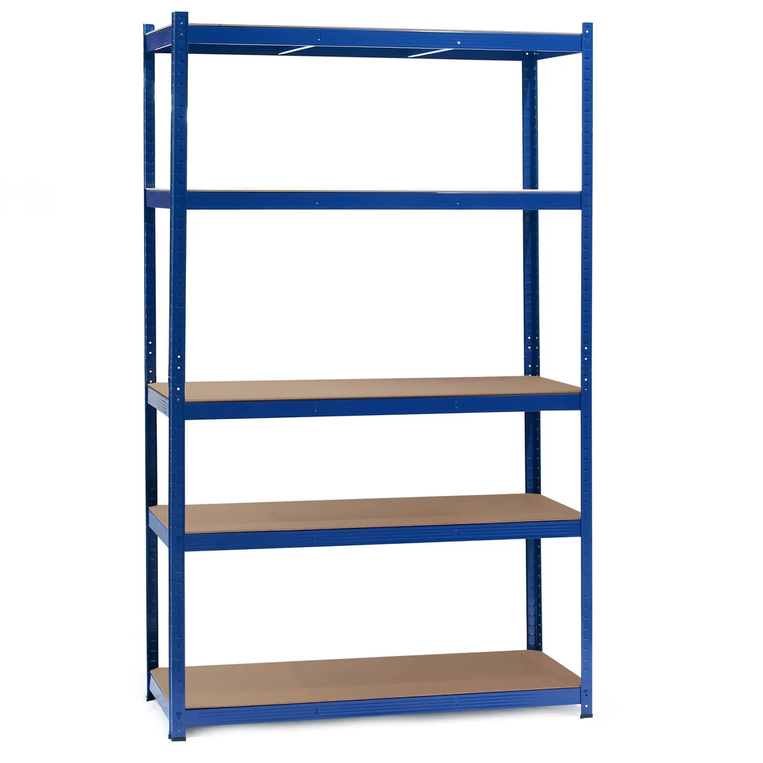Wiltec Schwerlastregal 100x60x204cm, 200kg/Ebene, Steckregal blau, Lastenregal mit 5 Ablagen, Werkstattregal