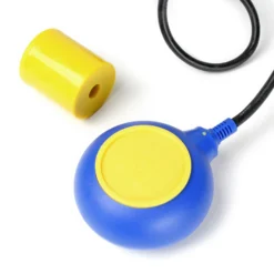Wiltec Schwimmerschalter für Pumpen, 230VAC 16A Rund, Pegelschalter für Tauchpumpen, Wechsler mit 2 m Kabel