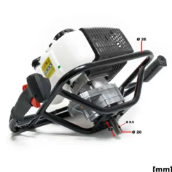 Wiltec Set Erdlochbohrer 2,2 kW 63 ccm und 100 mm Bohrschnecke, Erdbohrer mit 2 Takt Benzinmotor, Pfahlbohrer Motorerdbohrer für saubere Bohrungen