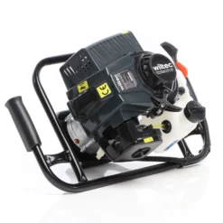 Wiltec Set Erdlochbohrer 2,2 kW 63 ccm und 200 mm Bohrschnecke, Erdbohrer mit 2 Takt Benzinmotor, Pfahlbohrer Motorerdbohrer für saubere Bohrungen
