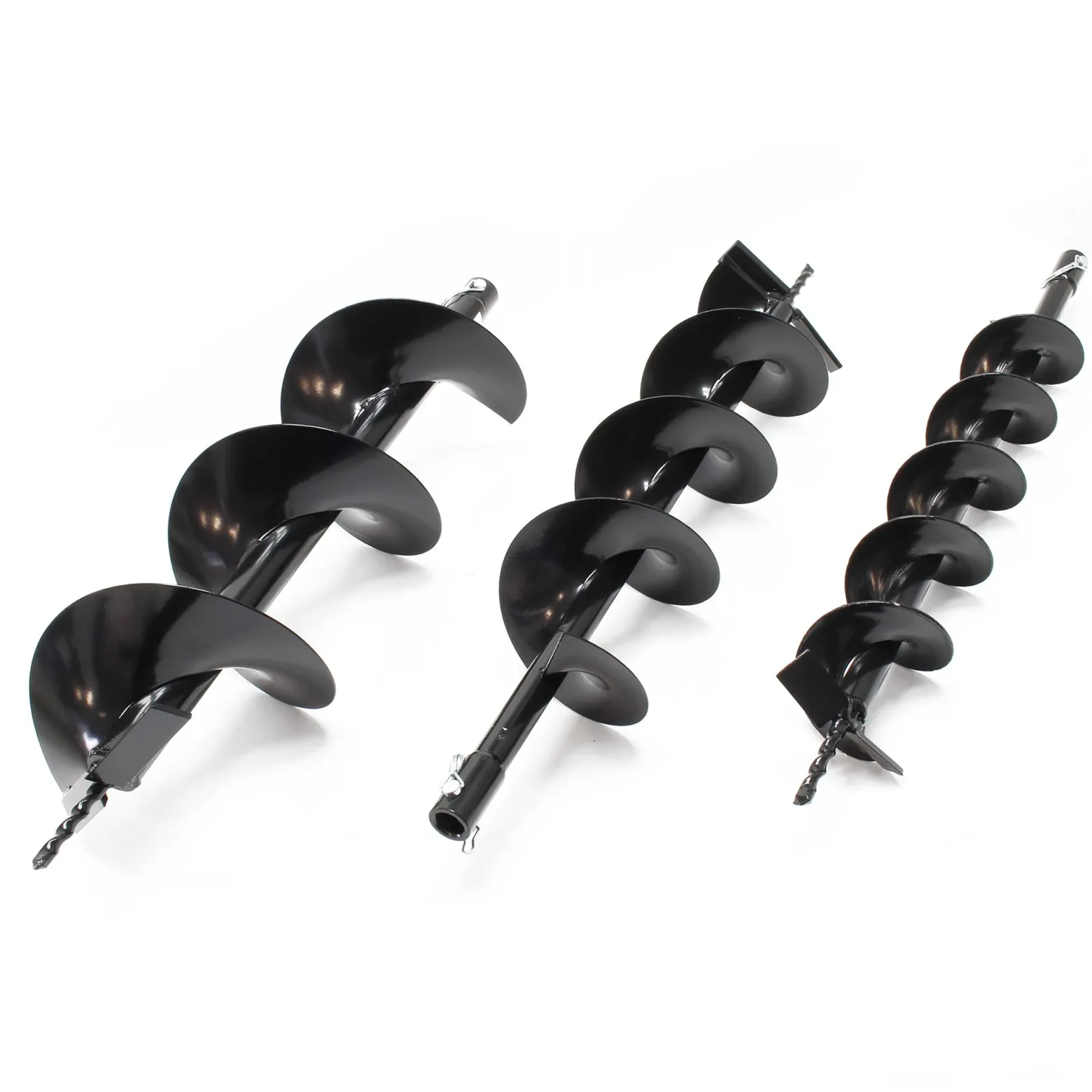 Wiltec Set Erdlochbohrer mit 1,4kW und 52cm³ Benzinmotor, inklusive 100mm, 150mm und 200mm Bohrschnecken