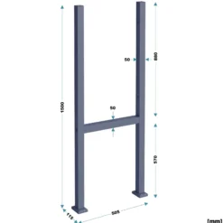 Wiltec Set Paketkasten Anthrazit 470 x 220 x 870 mm mit Ständer, Paketbox Zuhause, private Paketannahme passend für Pakete und Päckchen, Wandbriefkasten Stahl