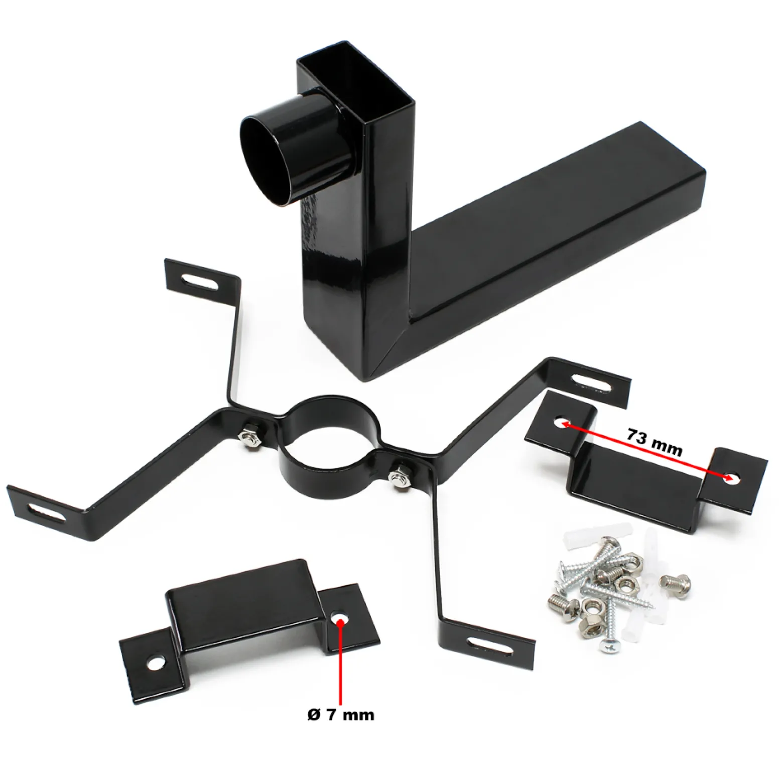 Wiltec Set US Mailbox silbergrau 180 x 220 x 480 mm, amerikanischer Briefkasten mit Fahne, Standbriefkasten Stahl amerikanisches Design mit passender Wandhalterung