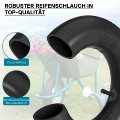 Wiltec Set 2x Reifen und 2x Schlauch Größe 4.00-8, bis 160 kg Traglast, mit geradem Ventil TR13 für Schubkarren, Sackkarren und E-Scooter