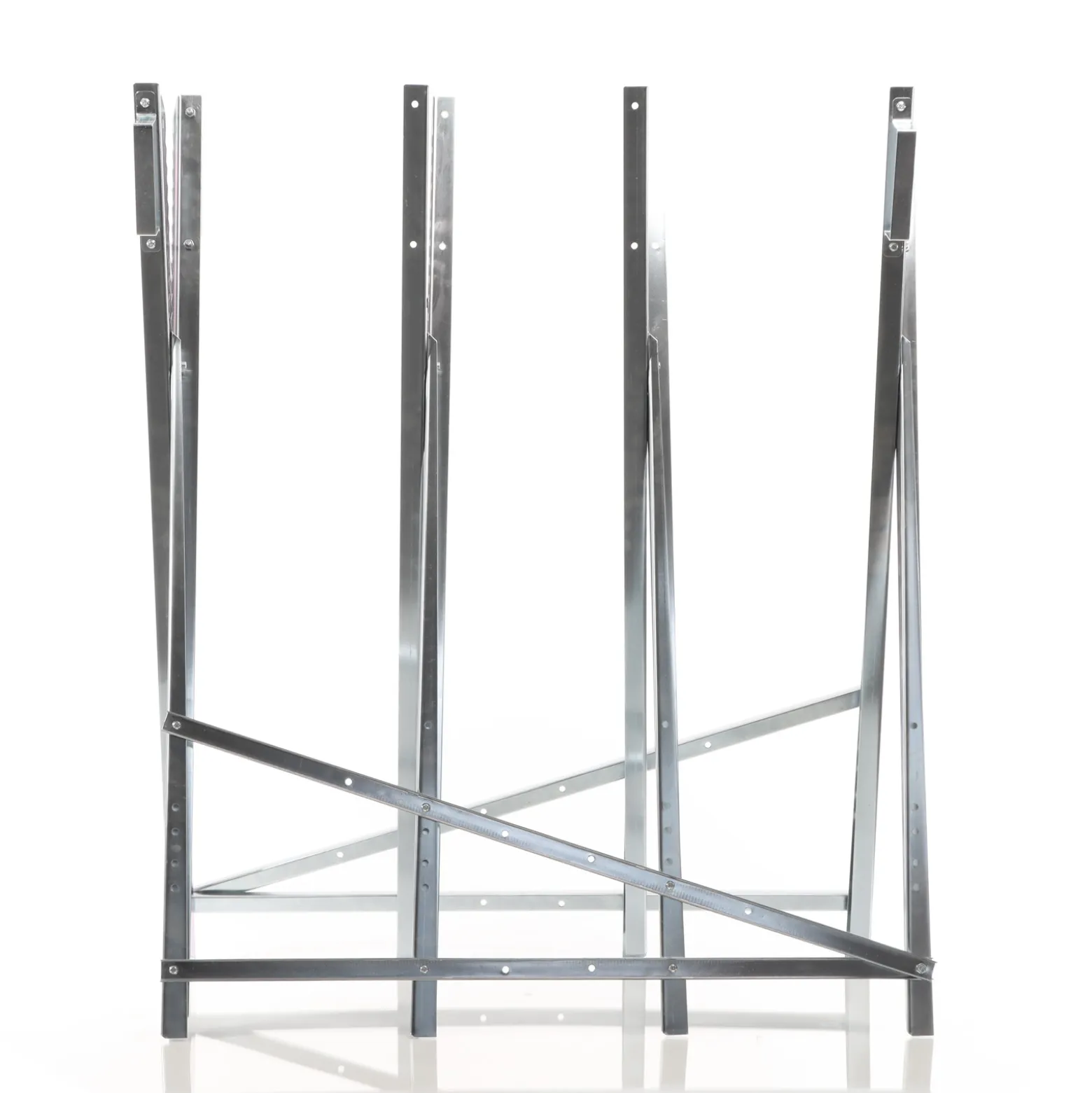 Wiltec Sägebock verzinkt klappbar, 80x80x79 cm, mit 4 Haltern, Haltegriffen und Zahnung, Holzschneidebock als Sägehilfe, bis 150 kg