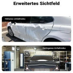 Wiltec Sicherheitsspiegel 45 cm konvex Schwarz, runder Überwachungsspiegel mit 160° Sichtfeld, Konvexspiegel für Innenbereiche