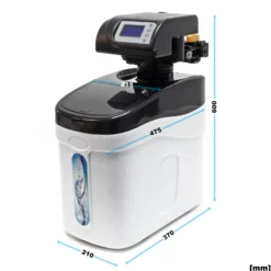 Wiltec SOFT-C2 Wasserenthärtungsanlage, Wasserentkalkung mit 800 l/h, Entkalkungsanlage mit Ionentauscher, Wasserenthärter mit 12 l Soletank