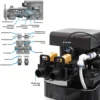 Wiltec SOFT-D Wasserenthärtungsanlage, Wasserentkalkung mit 1000 l/h, Entkalkungsanlage mit Ionentauscher, Wasserenthärter mit 30 l Soletank