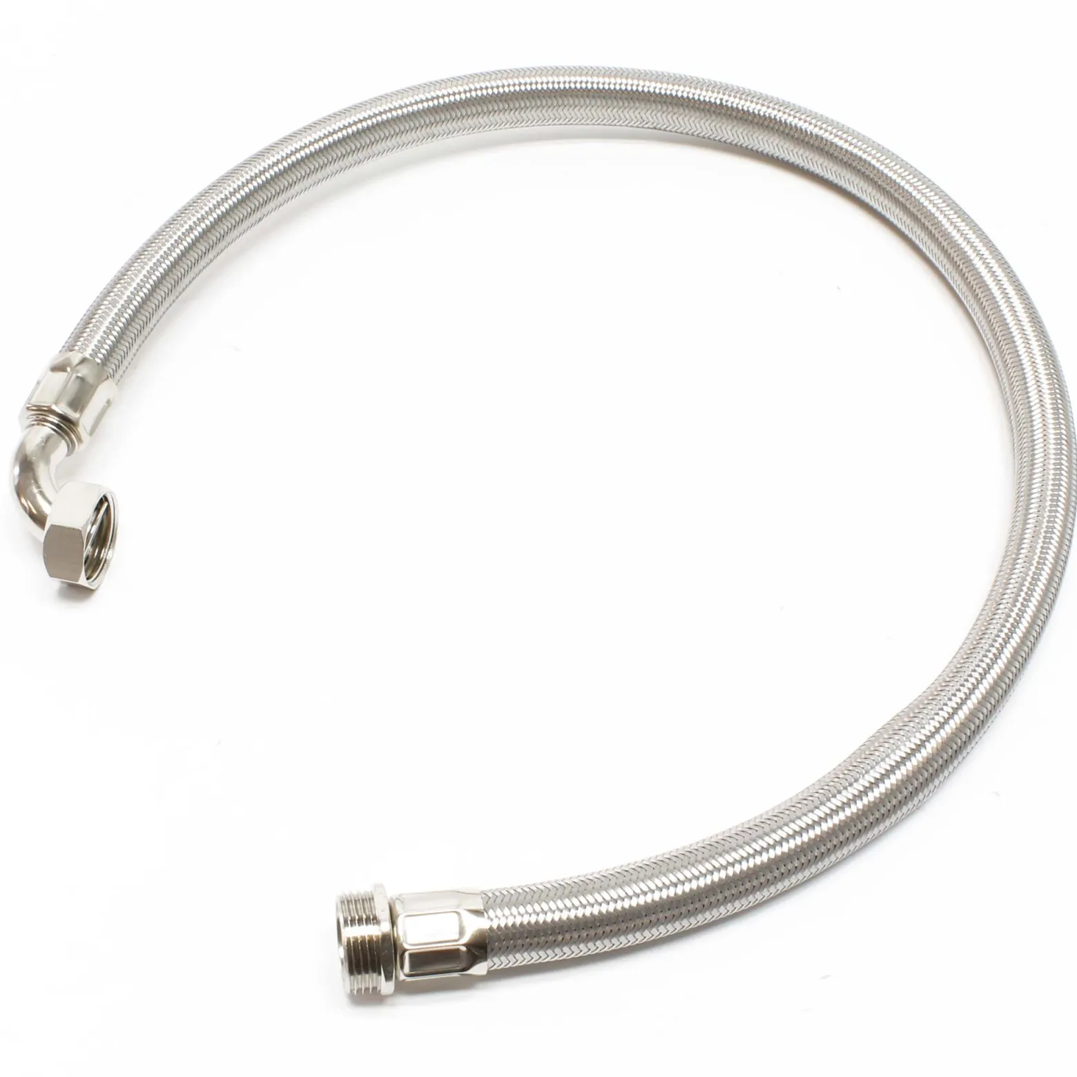 Wiltec Stahlflex Wasserschlauch 0,7 m DN25 32,89 mm für Hauswasserwerke, Flexschlauch, Panzerschlauch für Pumpe, Hauswasserwerke und Druckkessel