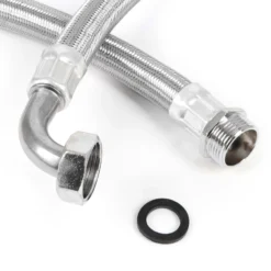 Wiltec Stahlflex Wasserschlauch 0,5 m DN25 33,7 mm, Panzerschlauch für Pumpe, Hauswasserwerke und Druckkessel