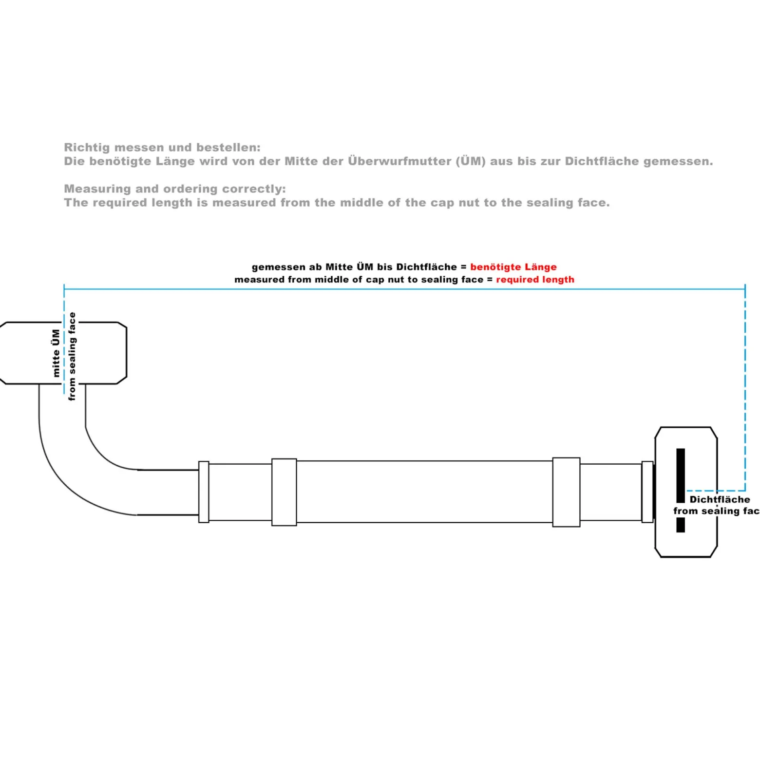 Wiltec Stahlflex Wasserschlauch 0,5 m DN25 33,7 mm, Panzerschlauch für Pumpe, Hauswasserwerke und Druckkessel