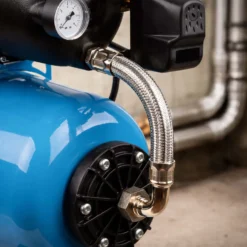 Wiltec Stahlflex Wasserschlauch 0,5 m DN25 33,7 mm, Panzerschlauch für Pumpe, Hauswasserwerke und Druckkessel