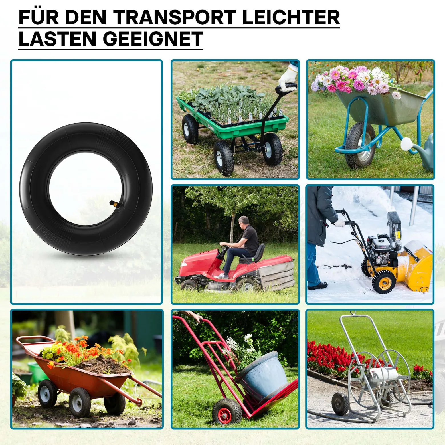 Wiltec Standard Schlauch für Reifen Größe 2.80/2.50-4, bis 80 kg Traglast, mit abgewinkeltem Ventil TR87 für Schubkarren, Sackkarren und E-Scooter