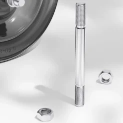 Wiltec Standard Steckachse 135 x 20 mm für Schubkarre, Nabenbreite 95 mm, Achse für Schubkarren Rad, Trolley, Sackkarre, Handwagen