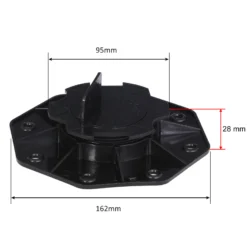 Wiltec Stelzlager für Terrassen, 2700kg, 18-25mm, höhenverstellbarer Stellfuß für Terrassendielen, Platten und Planken