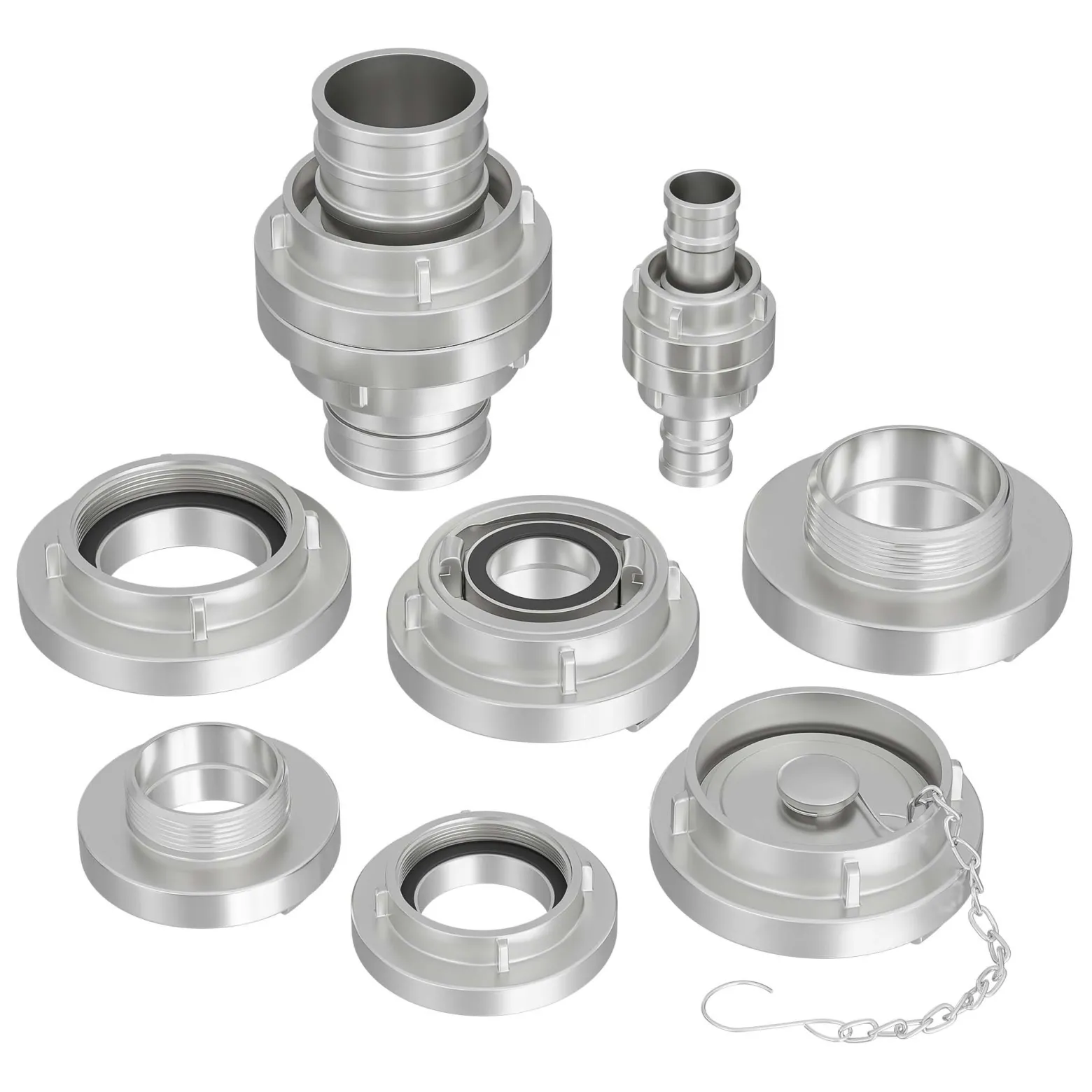Wiltec Storz Kupplung B 75mm Festkupplung 75-B mit Innengewinde 3"X2,5" BSP aus Aluminium B Schlauchkupplung