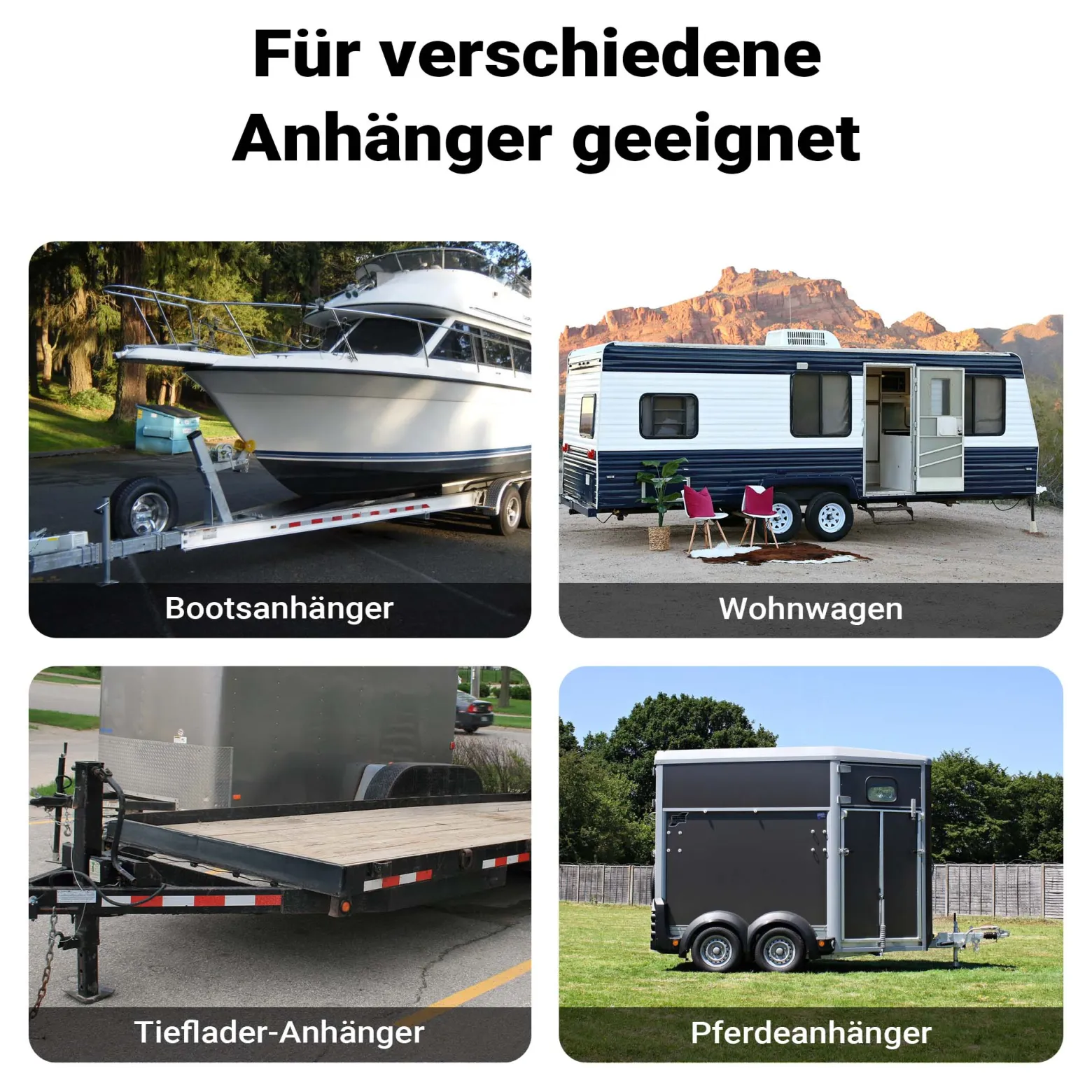 Wiltec Stützfuß 900 kg Kurbel seitlich mit Rohrhalterung, höhenverstellbare Anhängerstütze mit Fußpedal, Abstellstütze für Wohnwagen und Anhänger, Wohnwagenstütze mit Sicherungsstift