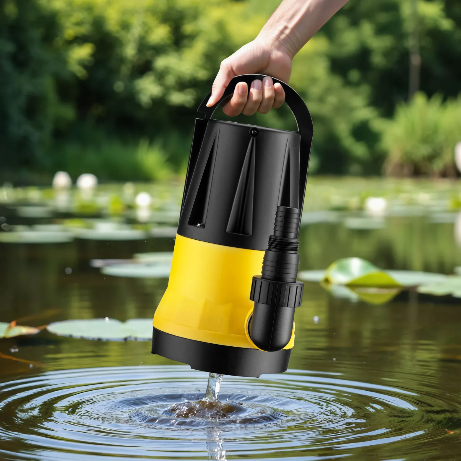 Wiltec Tauchpumpe mit Sensor 750 W, Tiefbrunnenpumpe mit 2 Modi, leistungsstarke Wasserpumpe 13000 l/h, Brunnenpumpe 9,5 m Förderhöhe & 7 m Tiefe