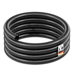 Wiltec Teichschlauch 5m Spiralschlauch 38mm (1 1/2") schwarz, lichtundurchlässig, extrem biegsam Saugschlauch Druckschlauch