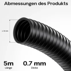 Wiltec Teichschlauch 5m Spiralschlauch 38mm (1 1/2