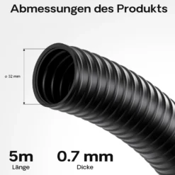 Wiltec Teichschlauch 5m Spiralschlauch 32 mm (1 1/4