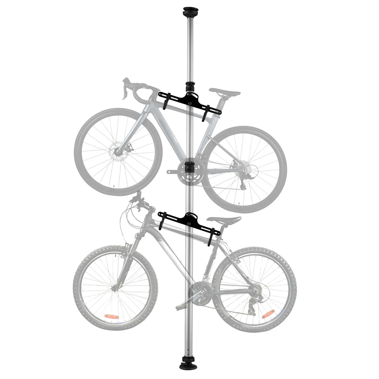 Wiltec Teleskop Fahrradhalter für 2 Räder je 20kg 160-340cm, Fahrradständer platzsparend, Hängesystem verstellbar mit 360° Haltearmen
