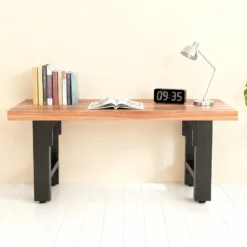 Wiltec Tischbeine aus Stahl 2er Set 90x72cm Vierkantrohre in schwarz pulverbeschichtet Tischkufen Tischgestell Tischuntergestell