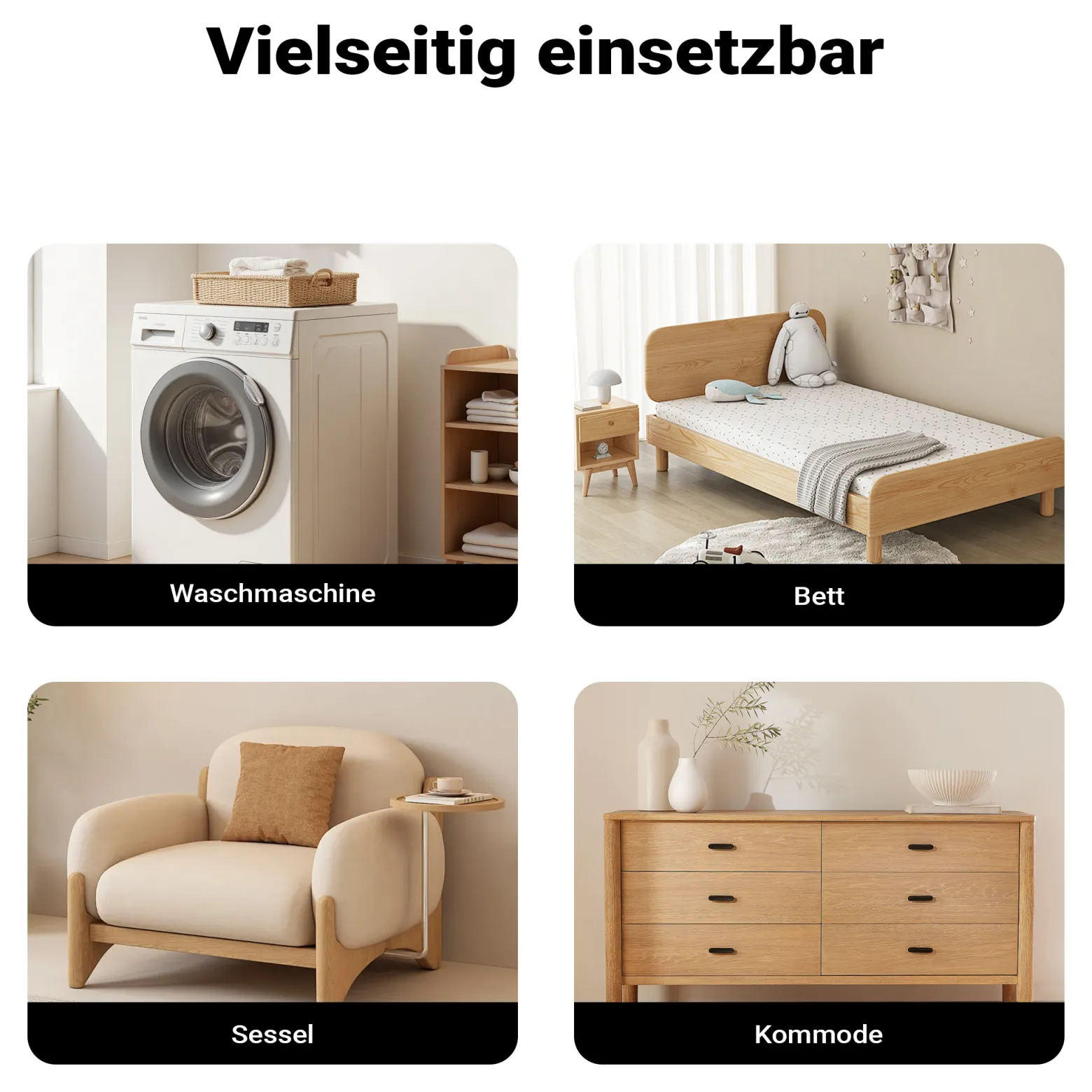 Wiltec Transportroller 250 kg 380 mm, rund, MDF Möbelroller, Rollbrett mit 4 Lenkrollen, Möbelhund als Umzugshilfe